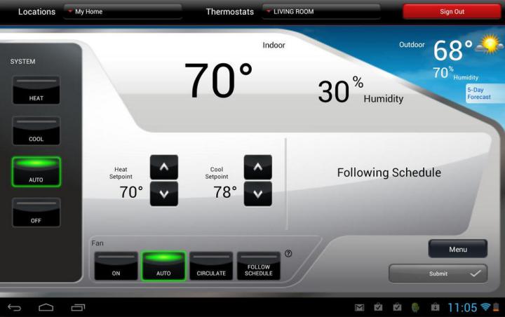 thermostat Round Connected Honeywell 