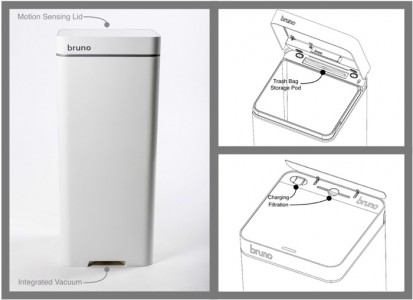 Bruno poubelle connectée aspirateur