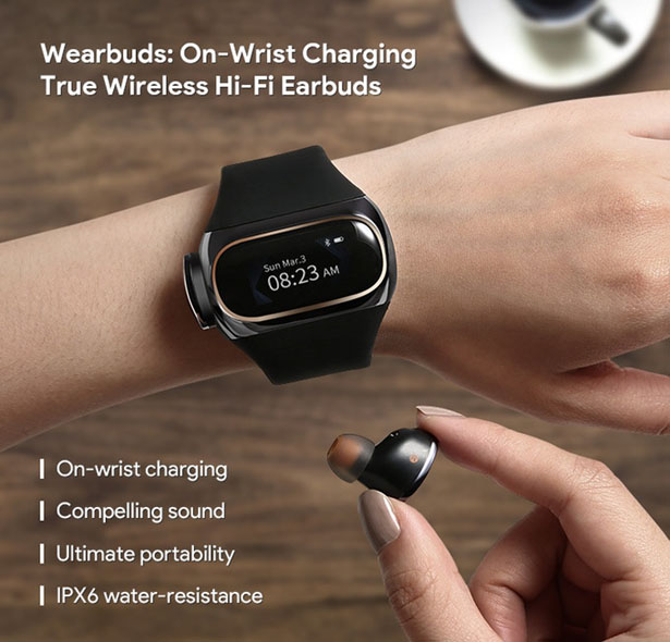 Wearbuds – Chargez vos écouteurs sans fil directement sur votre poignet